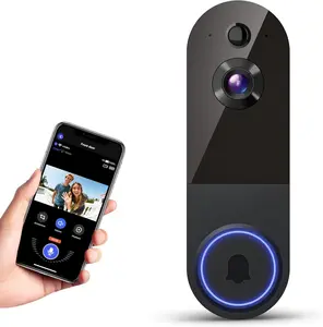 1080p Wireless Wi-Fi Video Doorbell Camera with Night Vision, Two-Way Audio, AI Motion Detection and Cloud Storage, 2.4G WiFi