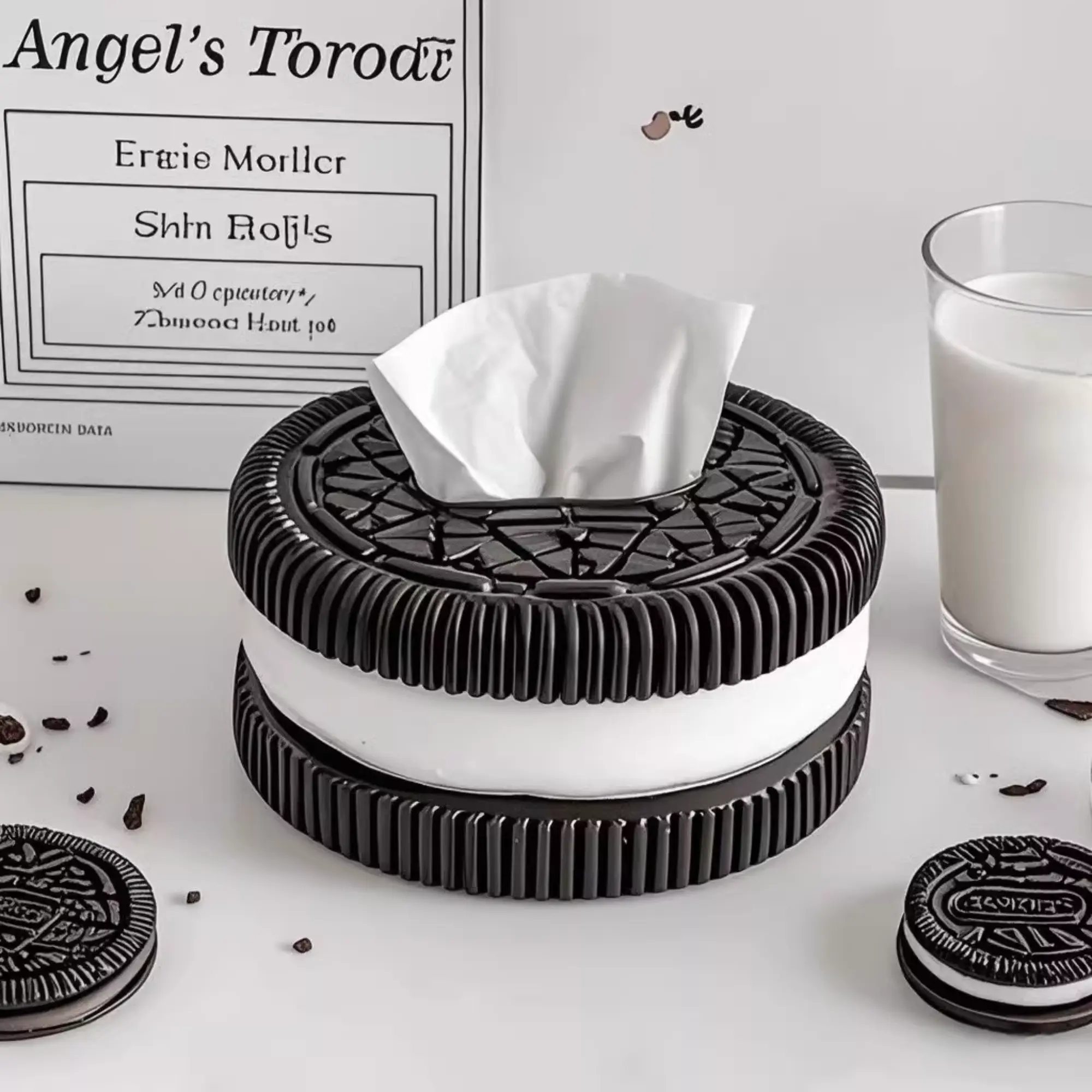 Oreo Sandwich Biscuit Tissue Box For Home High-End Niche Tissue Box Living Room Bedroom Bedside Decoration Ornaments