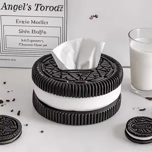 Oreo Sandwich Biscuit Tissue Box For Home High-End Niche Tissue Box Living Room Bedroom Bedside Decoration Ornaments