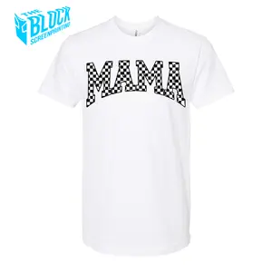Checkered Mama The Block Funny Soft Style Tee Shirt Crewneck Classic
