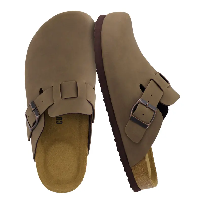 Cushionaire Hana Clogs For Women | Vegan Leather Slip On Potato Shoes With Cushioned Heel Cup and Cork Footbed | Classic Closed Toe Mule Design For Everyday Wear | Corduroy Clogs