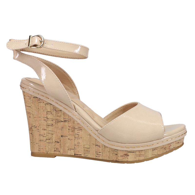 CL by Laundry Womens Beaming Platform  Casual Sandals Casual High Heel 3" & Up - Beige