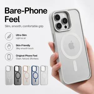 New Black Transparent Magsafe Magnetic Case for iPhone 17 Air 17 16 15 14 13 12 11 Pro Max Wireless Charging Acrylic Hard Protect Cover Protective Smartphone
