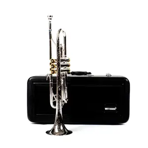 WISEMANN DTR-800SG Trumpet, silver plated finish, Bb, with case and mouthpiece