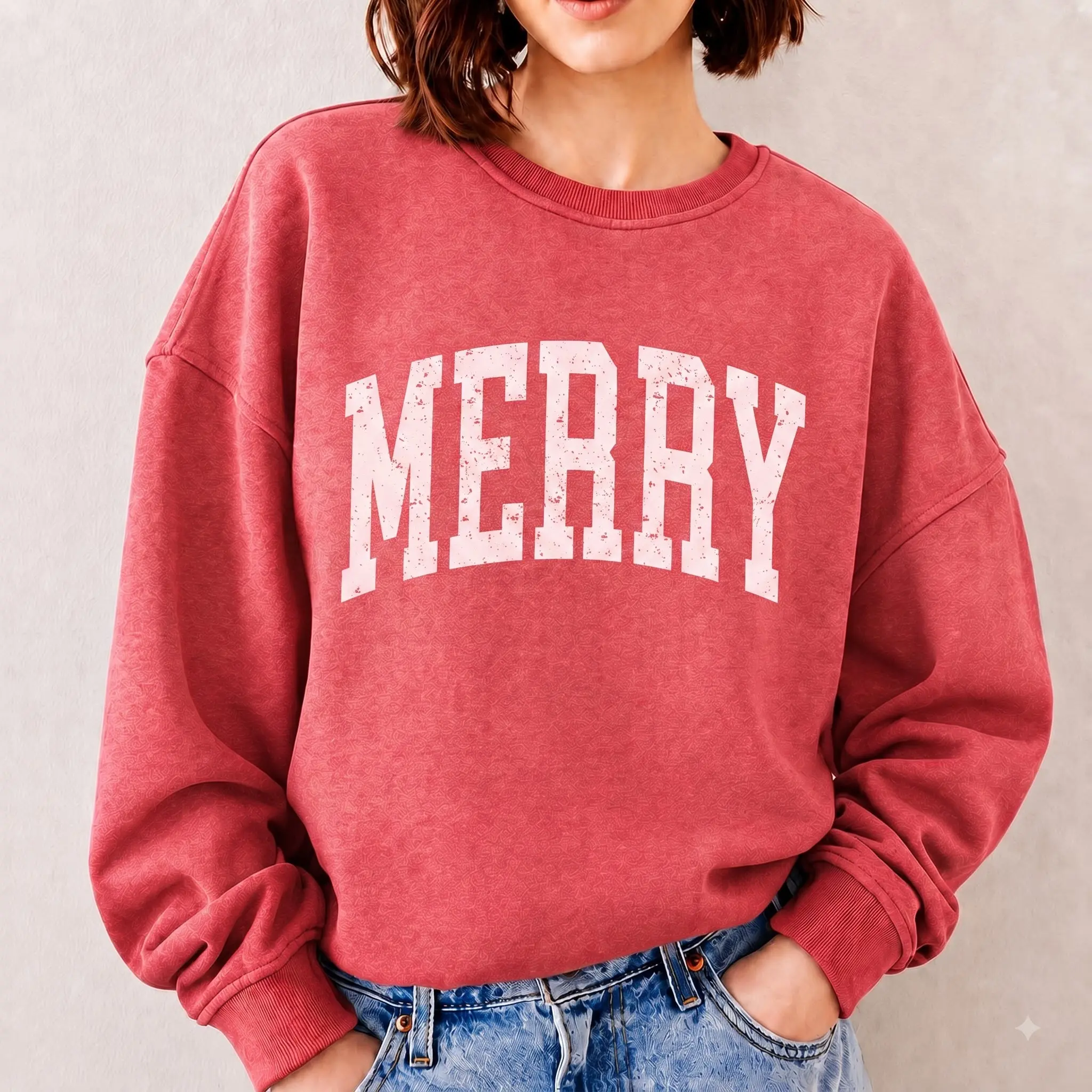 Merry Christmas Sweatshirt, Retro Christmas Sweater, Christmas Pullover, Holiday Crewneck, Winter Sweatshirt, Holiday Party, Holiday Gift Everyday Graphic