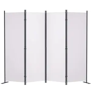 【DealsForYouDays】VEVOR Room Divider,  , 5.6 ft Room Dividers and Folding Privacy Screens (4-panel), Fabric Partition Room Dividers for Office, Bedroom, Dining Room, Study, Freestanding, White