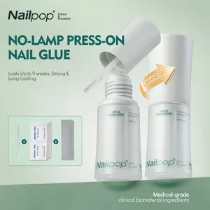1/2 Pcs No UV Light Required Press-On Nail Adhesive, Medical-Grade Gentle Glue, 10x Strong Adhesion, Resists Washing & Pulling, for Reusable Press-On Nails