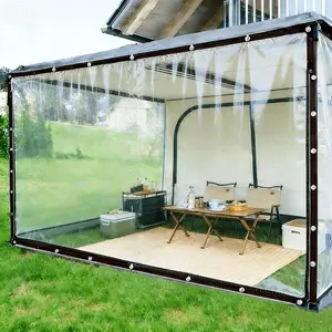 100% Waterproof & Windproof Clear Vinyl Tarp, Large Size All-Weather Tent, Heavy-Duty Protection Cover for Outdoor Use, Waterproof Canopy Tent