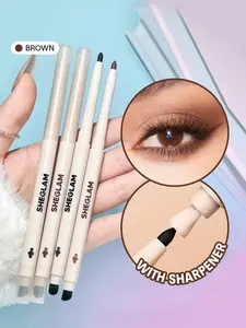 SHEGLAM Gel Glide Eyeliner Pencil – Brown Kajal, Smooth Creamy Eye Pencil, Long-Lasting Smudge-Resistant Natural Eye Makeup