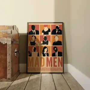 Mad Men Poster, Retro Style Wall Art for TV Series Fans, Kraft Paper Print, Vintage Wall Decor, Poster Gift