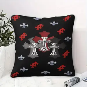 Croheart Pattern Pillow, Single-Sided Printed Home Decoration, 100% Silk Fluffy And Soft, Suitable For Sofas And Headboards With Padding, Can Be Used As a Moving And Holiday Gift