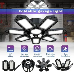 LED Garage Light Bulbs Super Bright 6500K Garage Light Ceiling LEDs with 10 Deformable Panels, Basement Barn Ceiling Lights E26 & E27