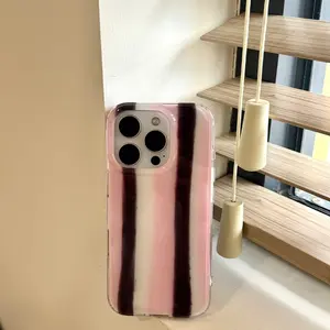 IPhone13/14/16/17 Pro Max | Color powder brown plaid | Fashionable and simple | Best friend gift | Suitable for iPhone 11 12 13 14 15 16 17 Pro Max