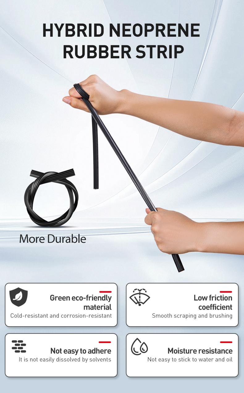 ITUTN Ultra Quiet Frameless Wipers Blades - OEM Quality, Streak-Free | 5 Adapters, Fits 99% Vehicles, All-Season universal quiet windshield wipers,Easy Install,Car Parts,Auto Parts