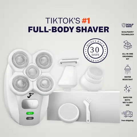 Freebird FlexSeries Women’s Electric Body Hair Shaver & Groomer – Cordless Portable Shaver with 5-Blade Stainless Steel Head, Precision Trimmer, Grooming Attachments, 90-Minute Rechargeable Battery, Charging Cable for All Body Areas, Bikini Line Care
