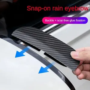 2pcs Car rearview mirror rain cap Snap-on carbon fiber rain cap Rearview mirror rain cover Universal rainproof shelter plate