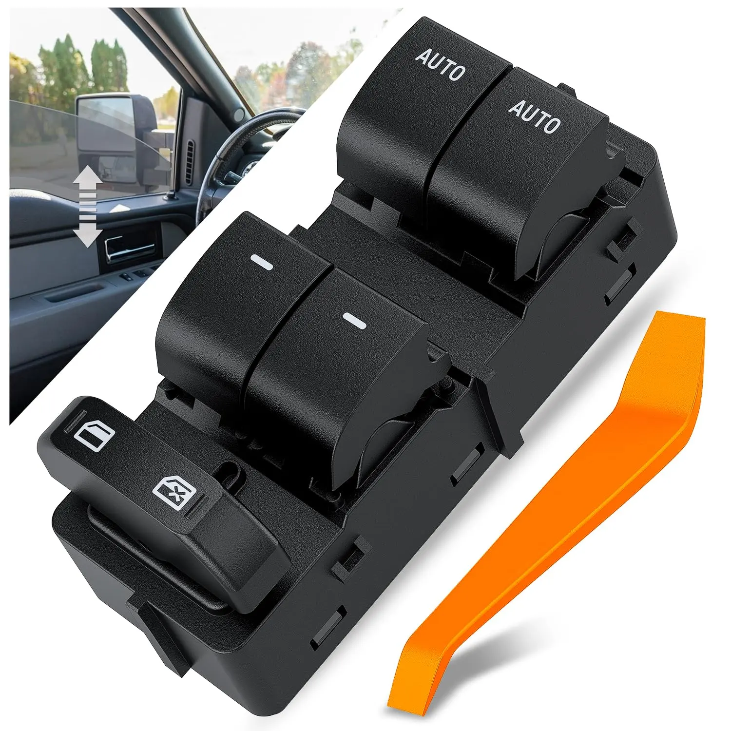 Nilight Power Master Window Switch, Car Accessories, Front Left Driver Side Replacement Control Set with Removal Tool for 2011-2013 Ford F-150