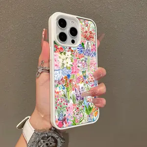 Adorable Magnetic Case for iPhone11/12/13/14/15/16/promax Colorful floral collage MagSafe Compatible, Lightweight, Anti-Fall | Girly & Chic Style