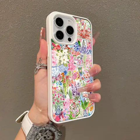 Adorable Magnetic Case for iPhone11/12/13/14/15/16/promax Colorful floral collage MagSafe Compatible, Lightweight, Anti-Fall | Girly & Chic Style