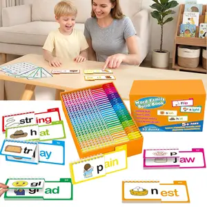 Phonics Flash Cards Word Family Build Book,30Read & Rhyme Flip Books, Learn to Read for Kids Ages 4-8,Engaging Educational Tools for Preschool-Kindergarten, Fun Sight Words & Phonics Games
