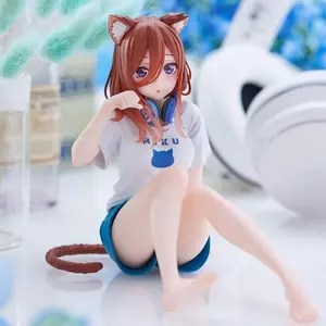 2026 new The Quintessential Quintuplets Miku Nakano Cat Ear Loungewear Headphone Figure Anime Girl Desktop Decorative Model Anime Fans