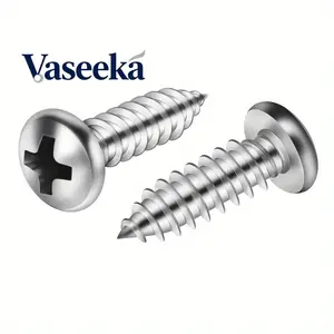 Vaseeka Stainless Steel Wood Screws Phillips Head Metal Self Tapping Screw Assortment Set for Furniture Assembly Maintenance Industrial Automotive Adjustable Bracket Sturdy Bracket skim bush adapt