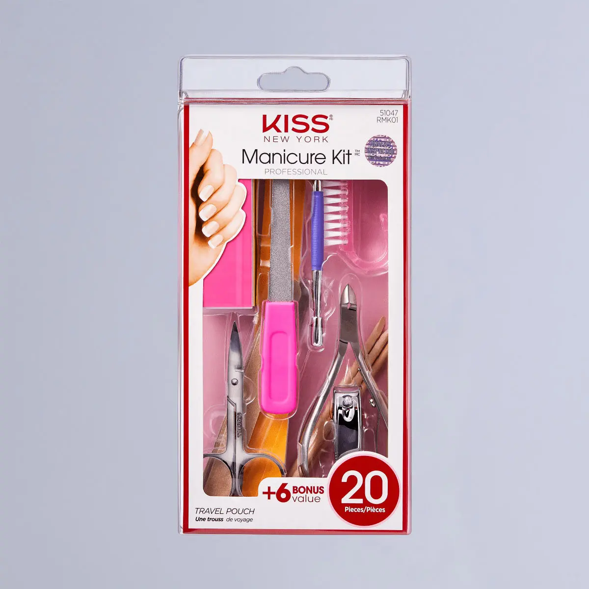 Kiss Professional Manicure Nail Kit | Starter Kit, 20 Pieces, Includes Travel Pouch Kiss Professional Manicure Nail Kit | Starter Kit, 20 Pieces, Includes Travel Pouch