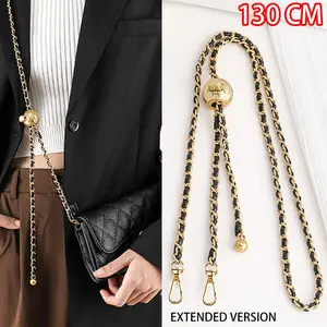 Adjustable Chain Strap Bag, Durable Metal Ball Crossbody Shoulder Bag, Ideal for DIY Wallet Projects, Replacement Straps, Versatile Strap