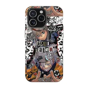 Soul Eater Phone Case, Evans Crona Maka Black Star Tsubaki Death the Kid Group Manga Anime Cover, Tough Shockproof Protective Case, Compatible with iPhone 11-17 Pro Max/Plus and Samsung Galaxy S23-25