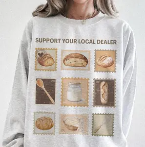 Vintage Sourdough Baking Sweatshirt, Cozy Bread Lover Crewneck, Cottagecore Kitchen Aesthetic Pullover, Home Baker Gift