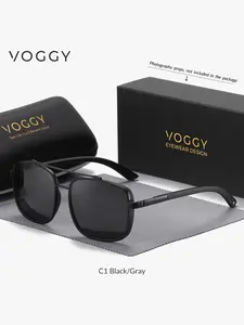 [VOGGY] stylish simple retro metal polarized comfortable lightweight UV sunglasses, men and women driving outdoor hiking hiking fishing fashion holiday party decoration props with gift boxes.