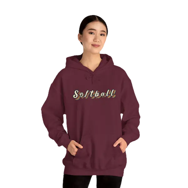 Retro Lettered Softball Hoodie