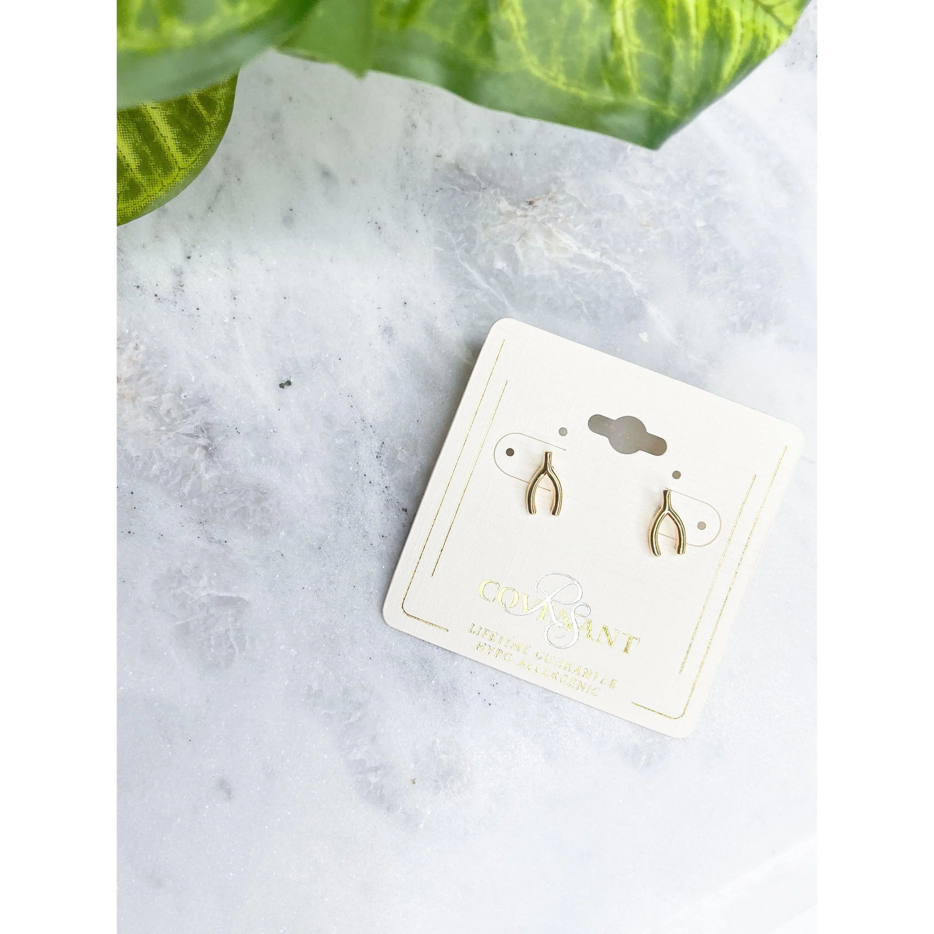 Wishbone Gold Earrings