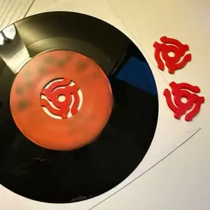 Universal 45 RPM Record Adapter for 7 Inch Vinyl Records Retro Vintage Fit Most Turntables Anti Vibration Improves Sound Quality Easy to Snap In Durable Stable for Home HiFi DJ Audiophiles Vinyl Collectors Music Lovers