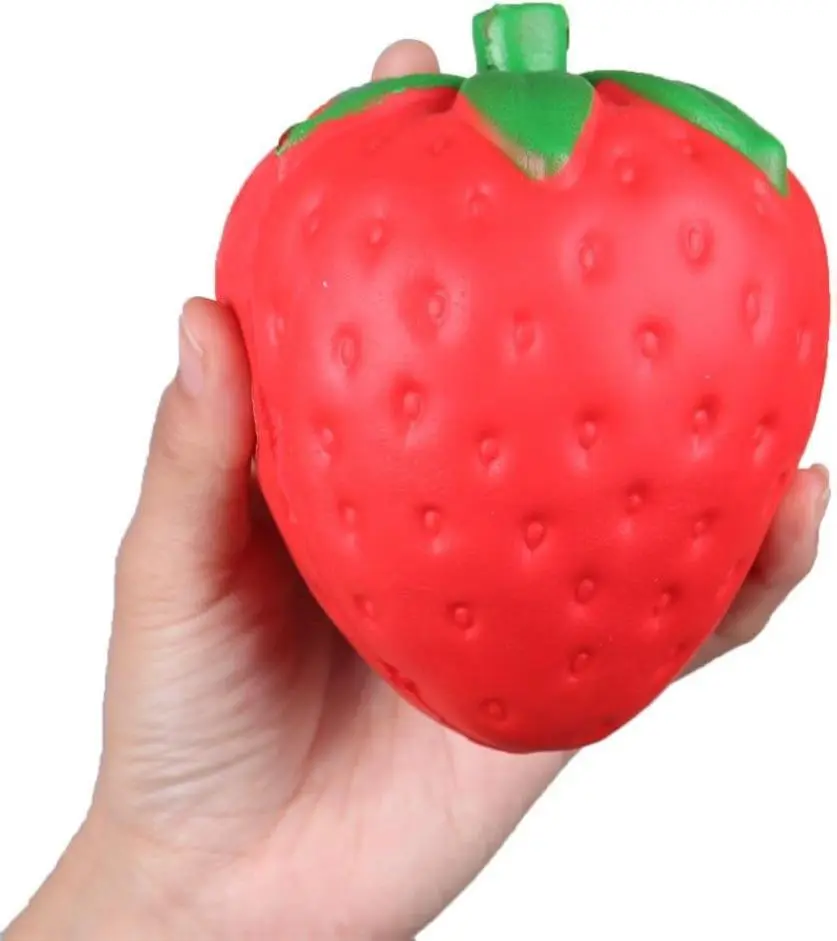 Anboor Squishies Foam Strawberry- 4.5" Food Squishies Toys for Adults & Kids - Soft Fidget toy Stress Relief- Safe & Non-toxic - Not Edible& No Violent Tearing & Ttabbing with Sharp Items - Do not pull
