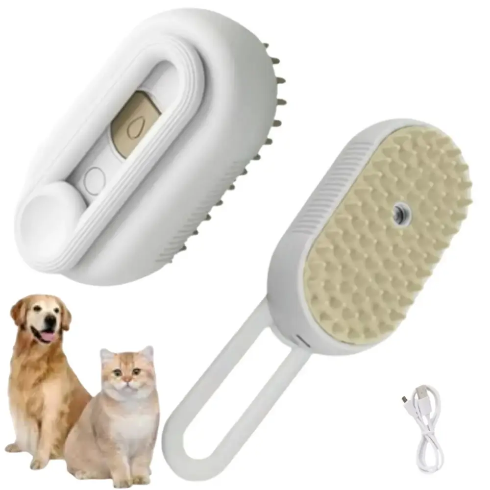 Pet Steam Brush,Cat Dog Hair Remover, Adjustable Pet Hair Remover,Pet Steamy Mist,Steam Pet Brush for Pet Hair 3-IN-1 Steamy Cat Brush Grooming Comb f