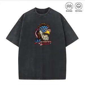 Washed T-shirt Eagle Merica Shirt, Merica Mullet Eagle Shirt, American Eagle, American Flag, 4th of July Shirt, Independence Day Tee, Shirt For 4th of July