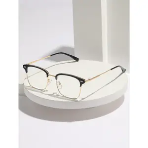 Simple blue Light Semi-rimless Browline Eyeglasses for Everyday Use, Basic Frame Fashion Eyeglasses for Women & Men, Fashion Eyeglasses for Party, Daily Clothing Decor, Perfect for Student Daily Use, Lightweight Eyewear lightblue eau intense Protective Cl