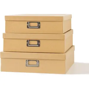 Decorative Storage Boxes with Lids Paper Storage Box Set for Keepsakes and Photos Decorative Boxes for Home Decor Stationery Office Organizers Just the Basics