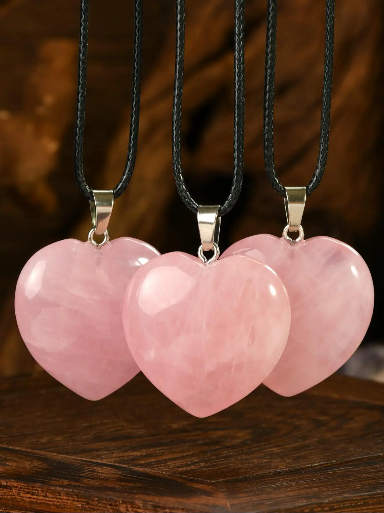 30mm A Grade Rose Quartz Love Necklace, Elegant Choker Style for 