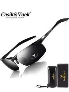 Casik&vuek Magnesium-Aluminum Alloy Outdoor Sunglasses, Unisex Polarized Color-Changing Vu 400 Glasses, Ideal for Driving and Fishing