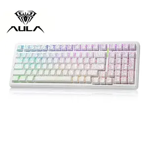 Aula F99 Wireless Mechanical Keyboard, Hot Swappable Gasket Custom Gaming Keyboard with Five-Layer Padding, Bluetooth/2.4GHz/USB-C, 8000mAh Battery