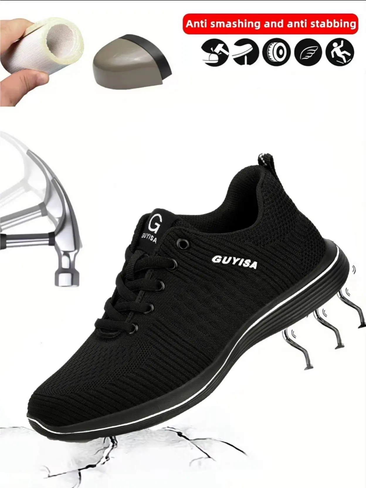 Labor protection shoes, anti-smash and anti-puncture, men's safety shoes, comfortable and durable, suitable for all seasons, high-density work shoes