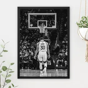 Steph Curry Poster, Basketball Print, Basketball Canvas, Sports Wall Art, Motivational Sports Poster, Vintage NBA Art, Sports Decor