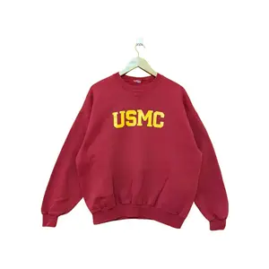 Vintage USMC sweatshirt USMC crewneck USMC sweater pullover streetwear style sports army soldier spell out nice Red colour size large