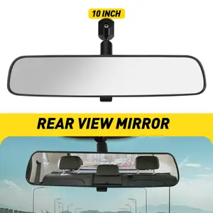 AUTOONE Universal 10" Panoramic Rear View Mirror, Anti-Fall Design, Easy Install for Car/SUV/Truck, Clear HD