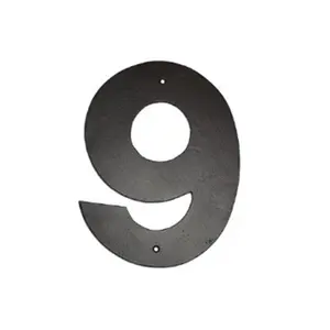 212 MAIN Hand-Mounted Aluminium Individual House Number 9, 8 in. Helvetica Modern Font Metal Decor Sign, 6x8 in., Home Improvement Mount Kit