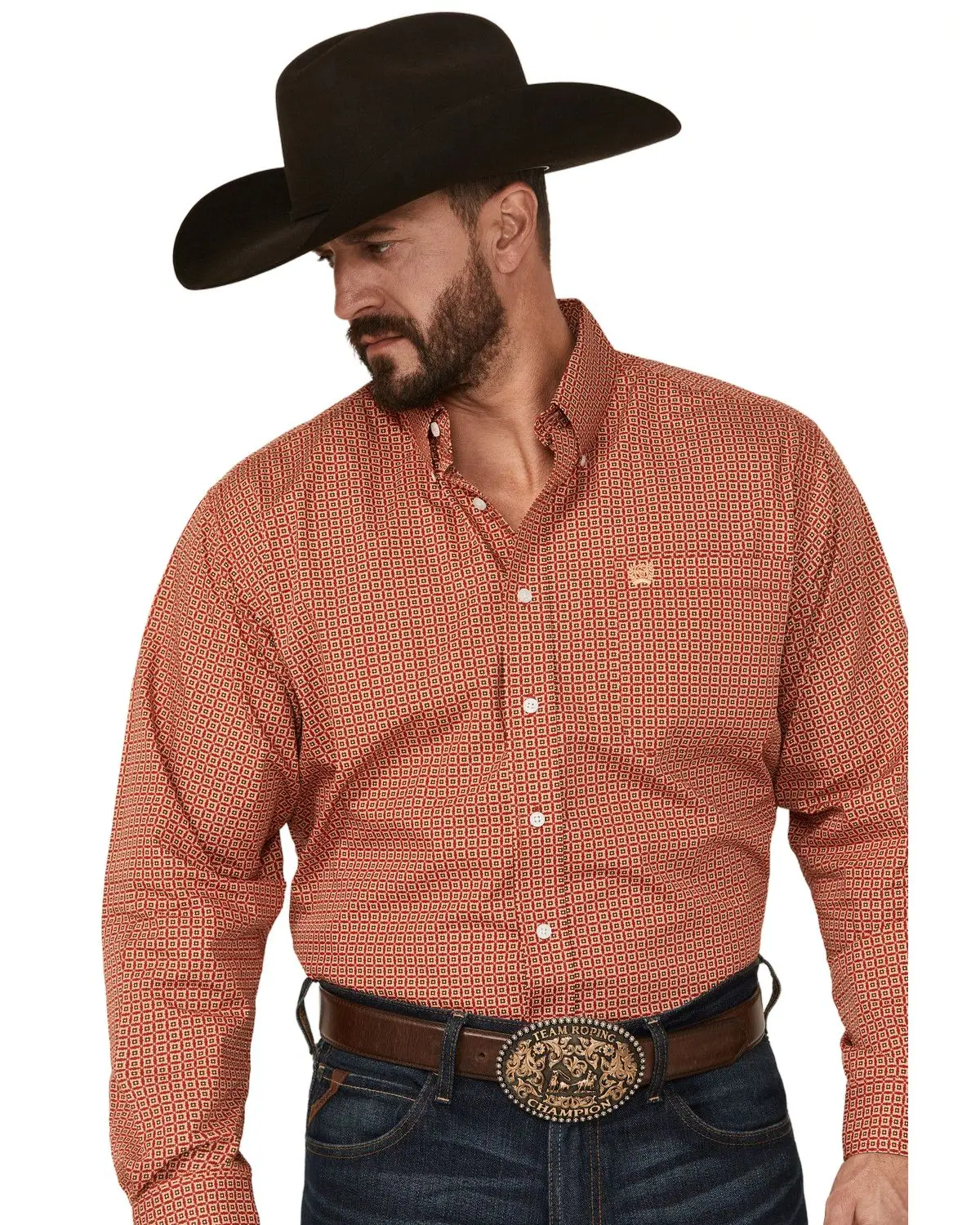 Cinch Men's Men'S Geo Print Long Sleeve Button-Down Western Shirt - Mtw1105843