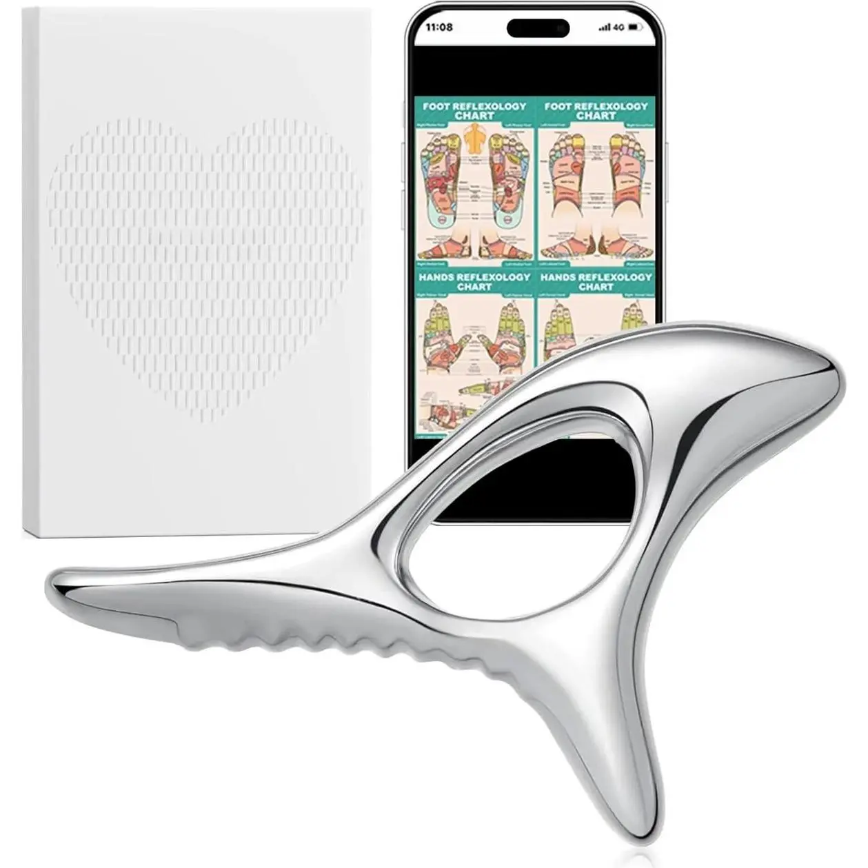 Trigger Point Massage Tool for Deep Tissue, Muscle Scraper Tool for Fascia Release, Metal Body Gua Sha Tool, Acupressure Tool