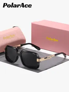 PPolarAce 1 Piece Unisex Simple Design Full Frame Sunglasses Modern Interpretation Square Frame Polarized Sunglasses UV400